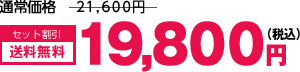 通常価格21,600をセット割引送料無料 19,800円