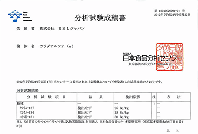 分析試験成績書