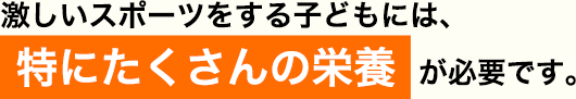 激しいスポーツをする子どもには、特にたくさんの栄養が必要です。