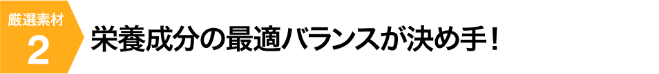 栄養成分の最適バランスが決め手！