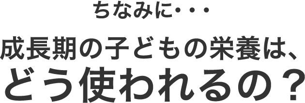 成長期の子どもの栄養は、どう使われるの？